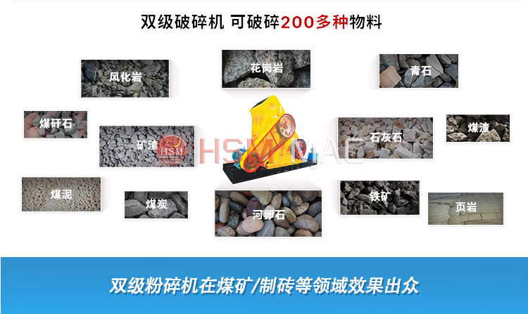 破碎滑石用華盛銘1412型雙級(jí)破碎機(jī)出料均勻，多少錢